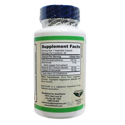 DIM-CDG Complex Professional Diindolylmethane, Calcium D-Glucarate-Hormone Balance-AlchePharma