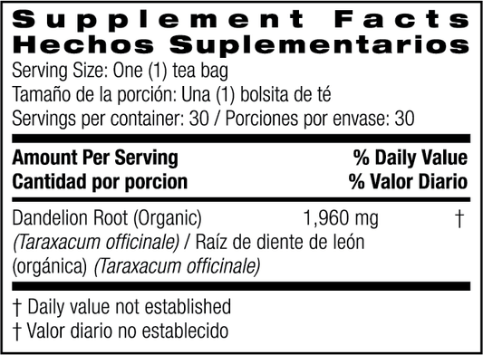 Dandelion Root Tea - 30 Tea Bags
