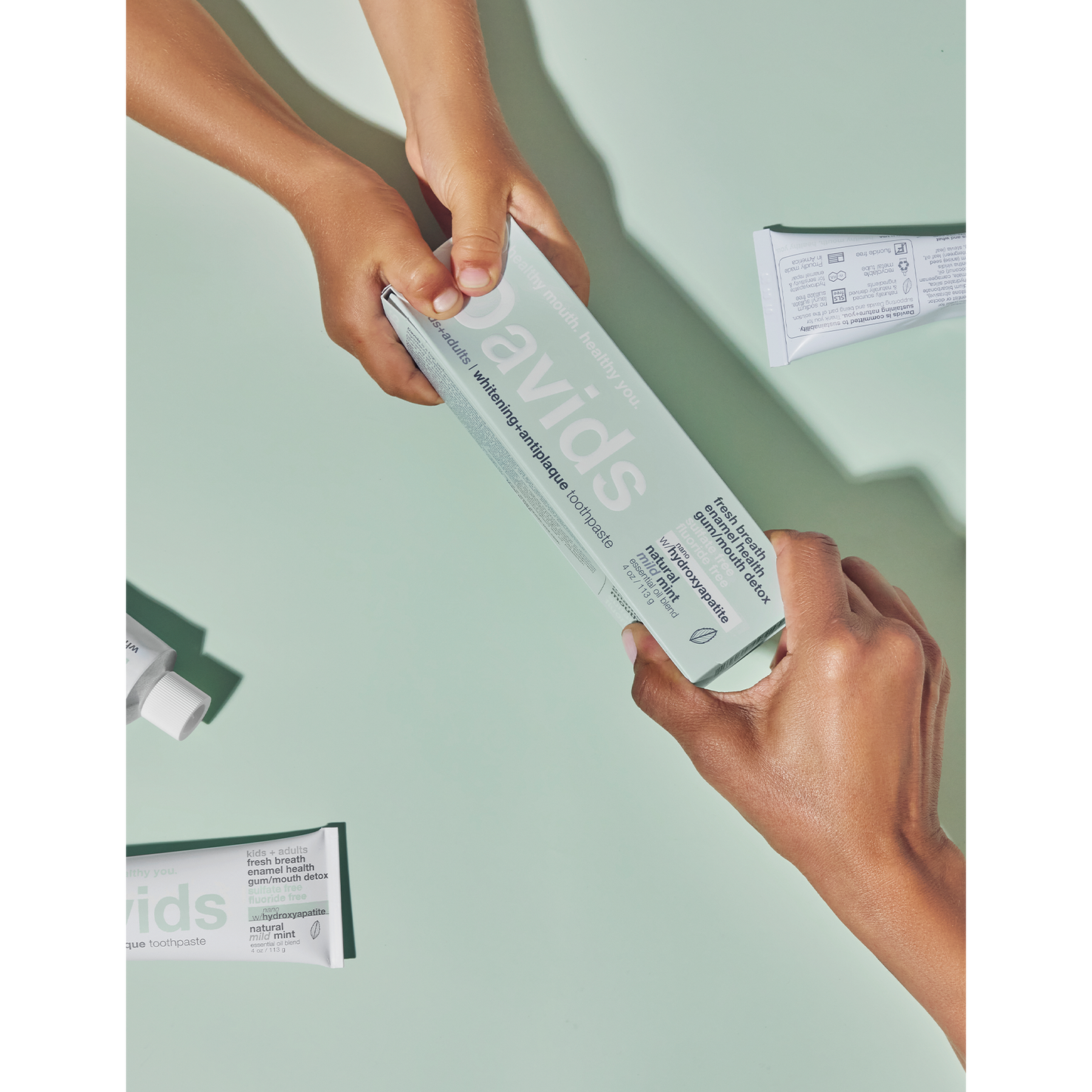 Davids kids + adults nano-hydroxyapatite premium toothpaste / mild mint / 4 oz-AlchePharma