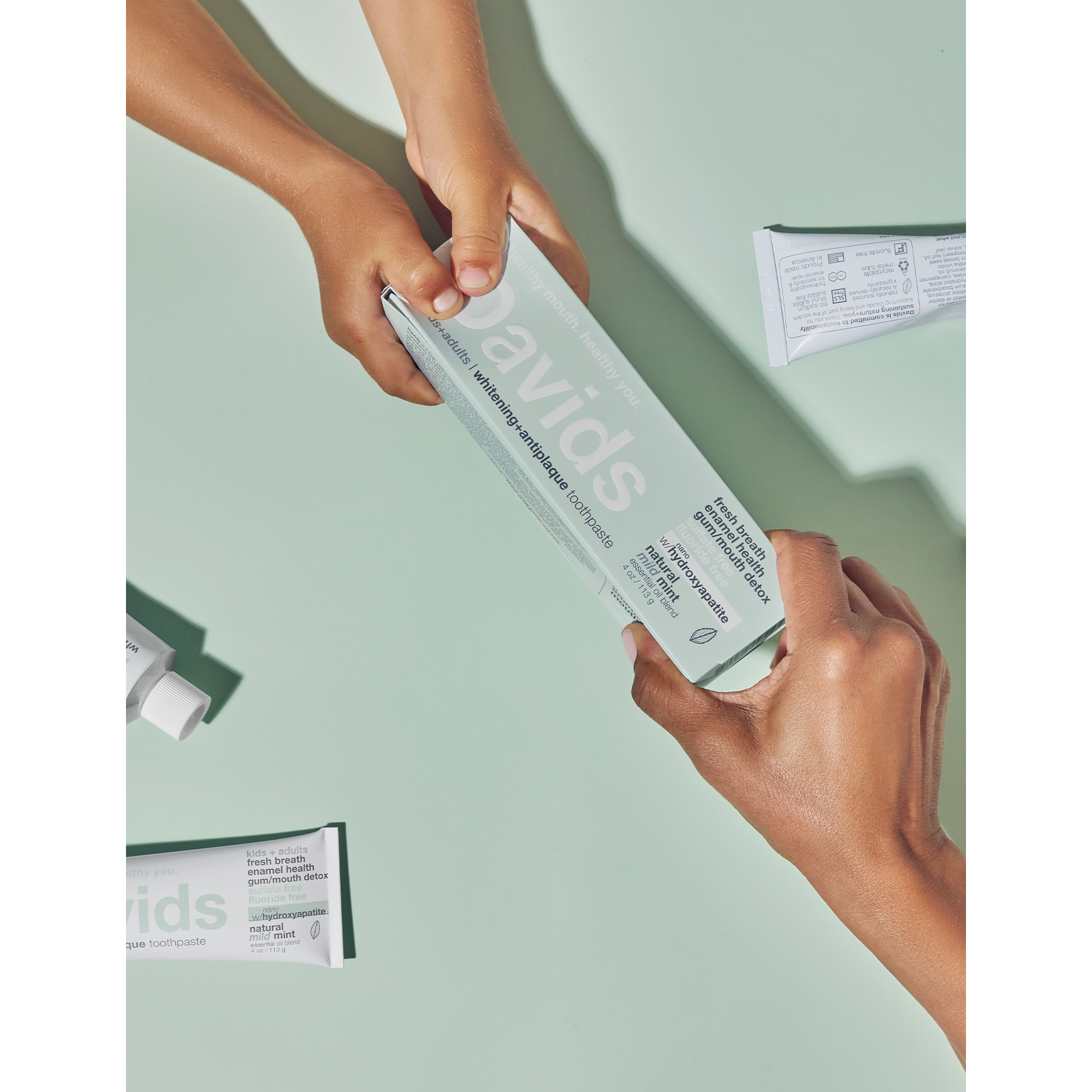 Davids kids + adults nano-hydroxyapatite premium toothpaste / mild mint / 4 oz-AlchePharma
