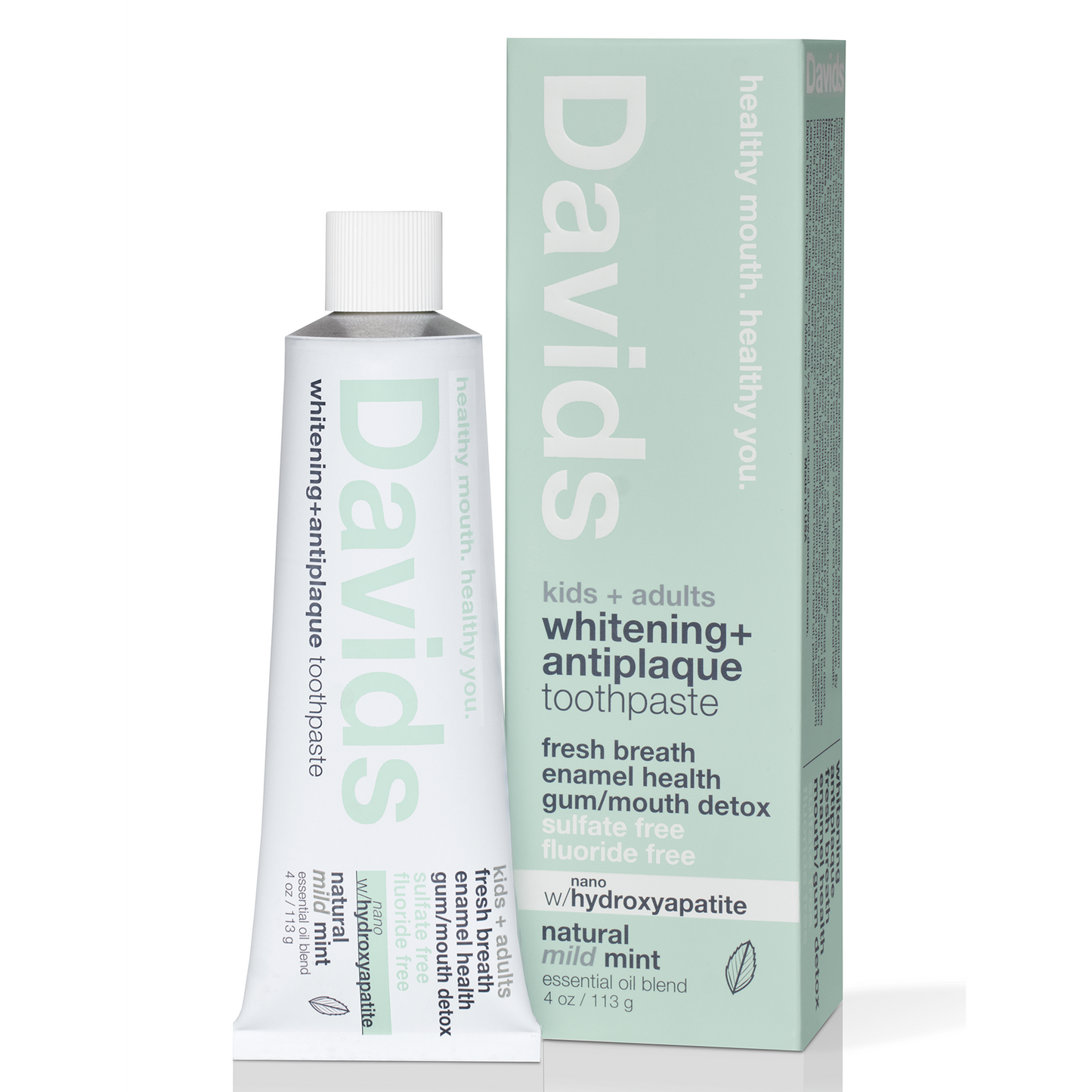 Davids kids + adults nano-hydroxyapatite premium toothpaste / mild mint / 4 oz-AlchePharma