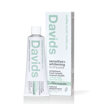 Davids sensitive+whitening nano-hydroxyapatite premium toothpaste / peppermint / 4 oz-AlchePharma