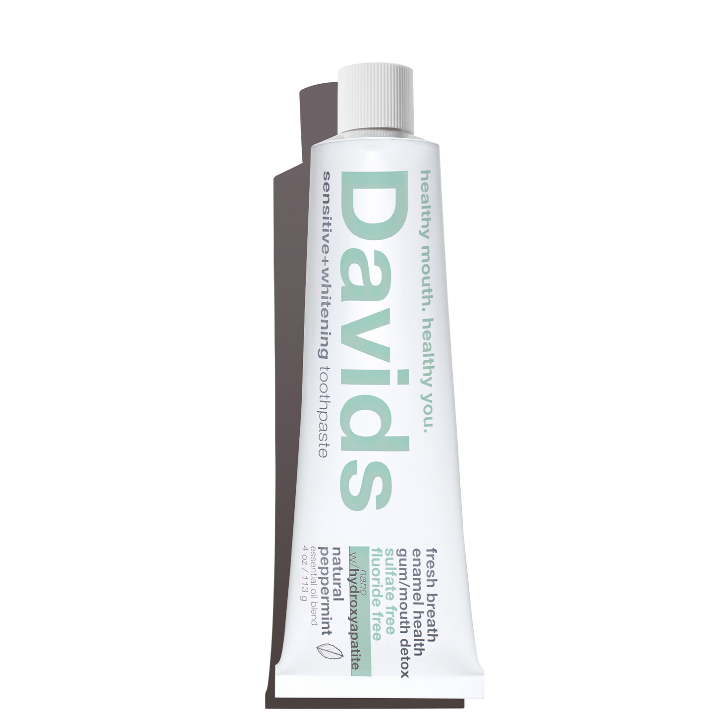 Davids sensitive+whitening nano-hydroxyapatite premium toothpaste / peppermint / 4 oz-AlchePharma