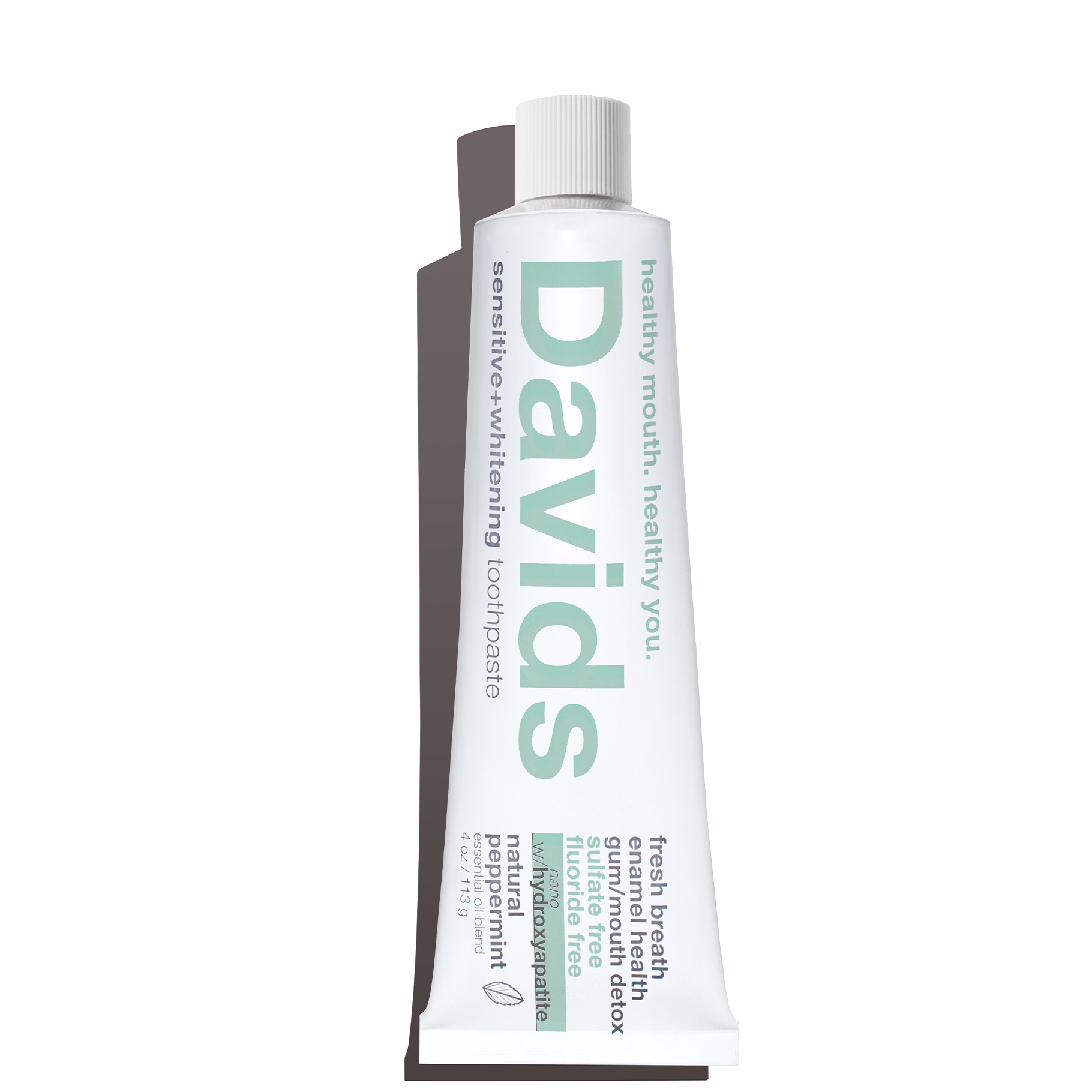 Davids sensitive+whitening nano-hydroxyapatite premium toothpaste / peppermint / 4 oz-AlchePharma