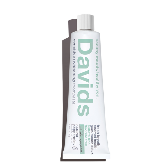 Davids sensitive+whitening nano-hydroxyapatite premium toothpaste / peppermint / 4 oz-AlchePharma