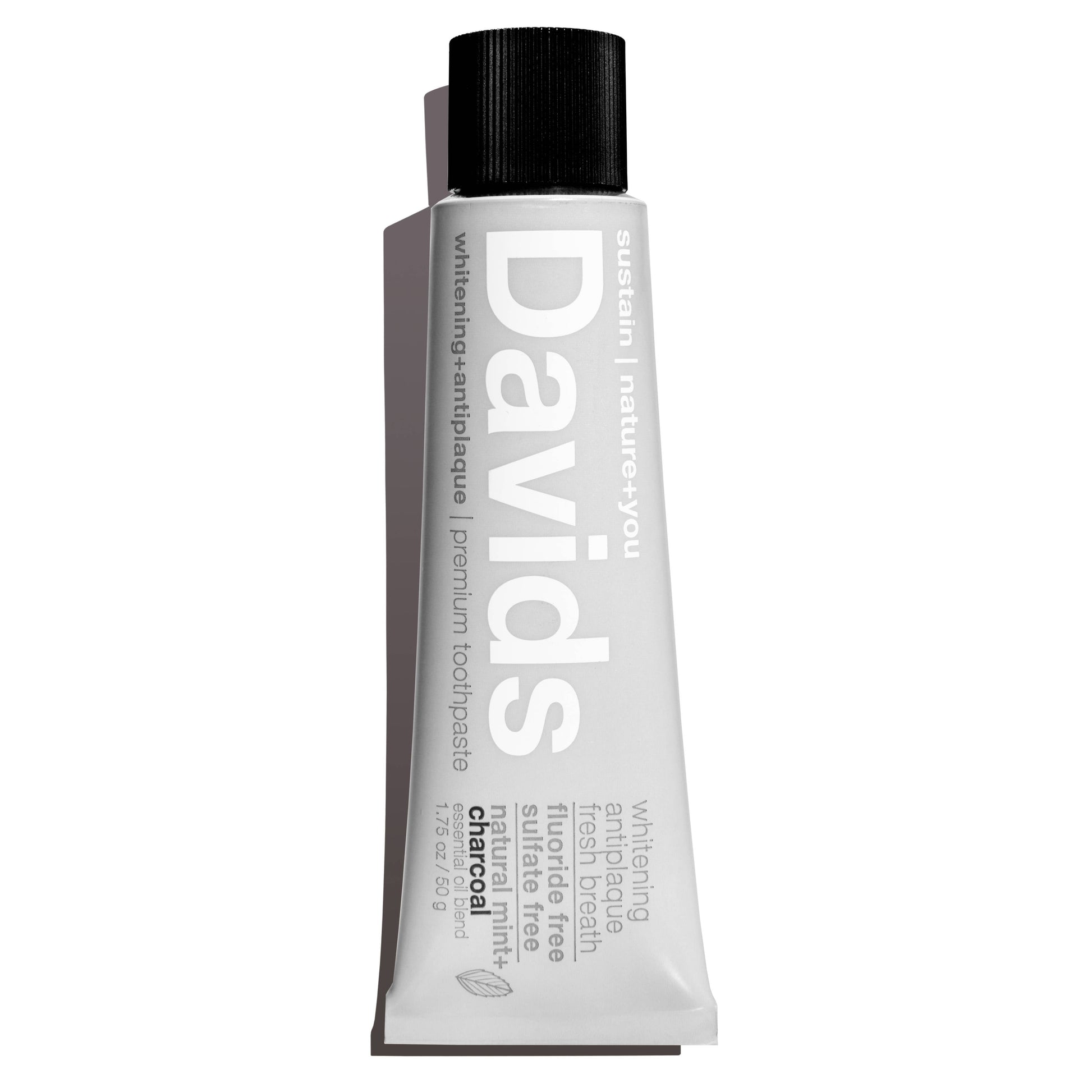 Davids travel size premium toothpaste / charcoal+peppermin-AlchePharma