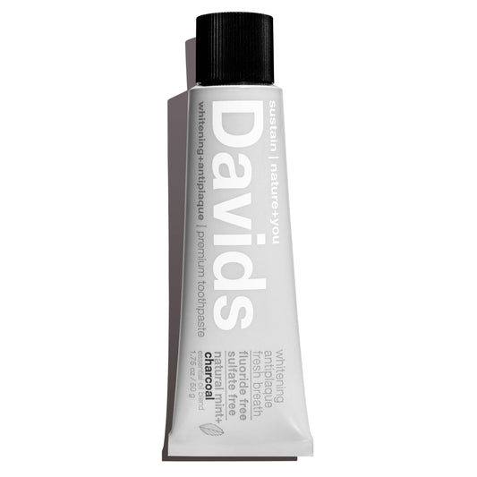 Davids travel size premium toothpaste / charcoal+peppermin-AlchePharma