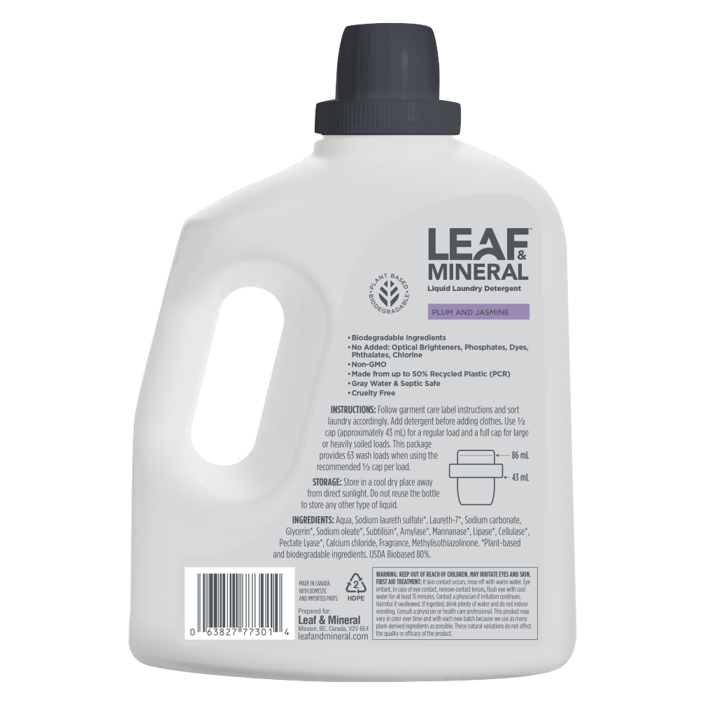 Liquid Laundry Detergent - Plant Based, Biodegradable - 92 Fl. Oz.