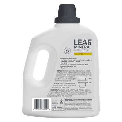 Liquid Laundry Detergent - Plant Based, Biodegradable - 92 Fl. Oz.