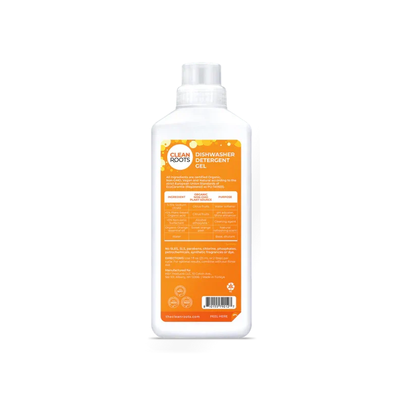 Dishwasher Detergent Gel 33.8 Fl. Oz. (Plant-Based All Natural Organic Orange)-Dish Soap-AlchePharma