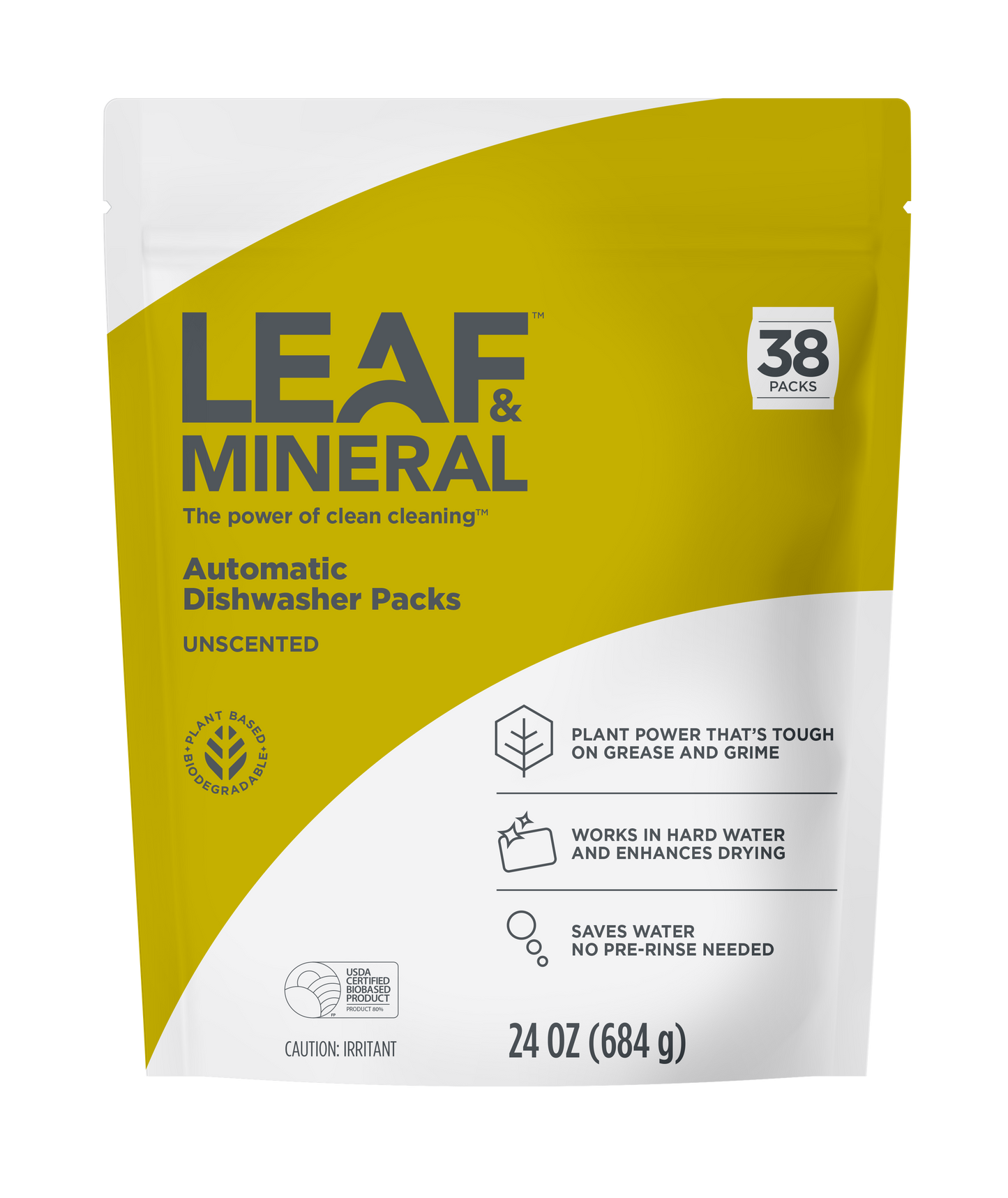 Automatic Dishwasher Packs - Plant Based, Biodegradable - 38 Packs
