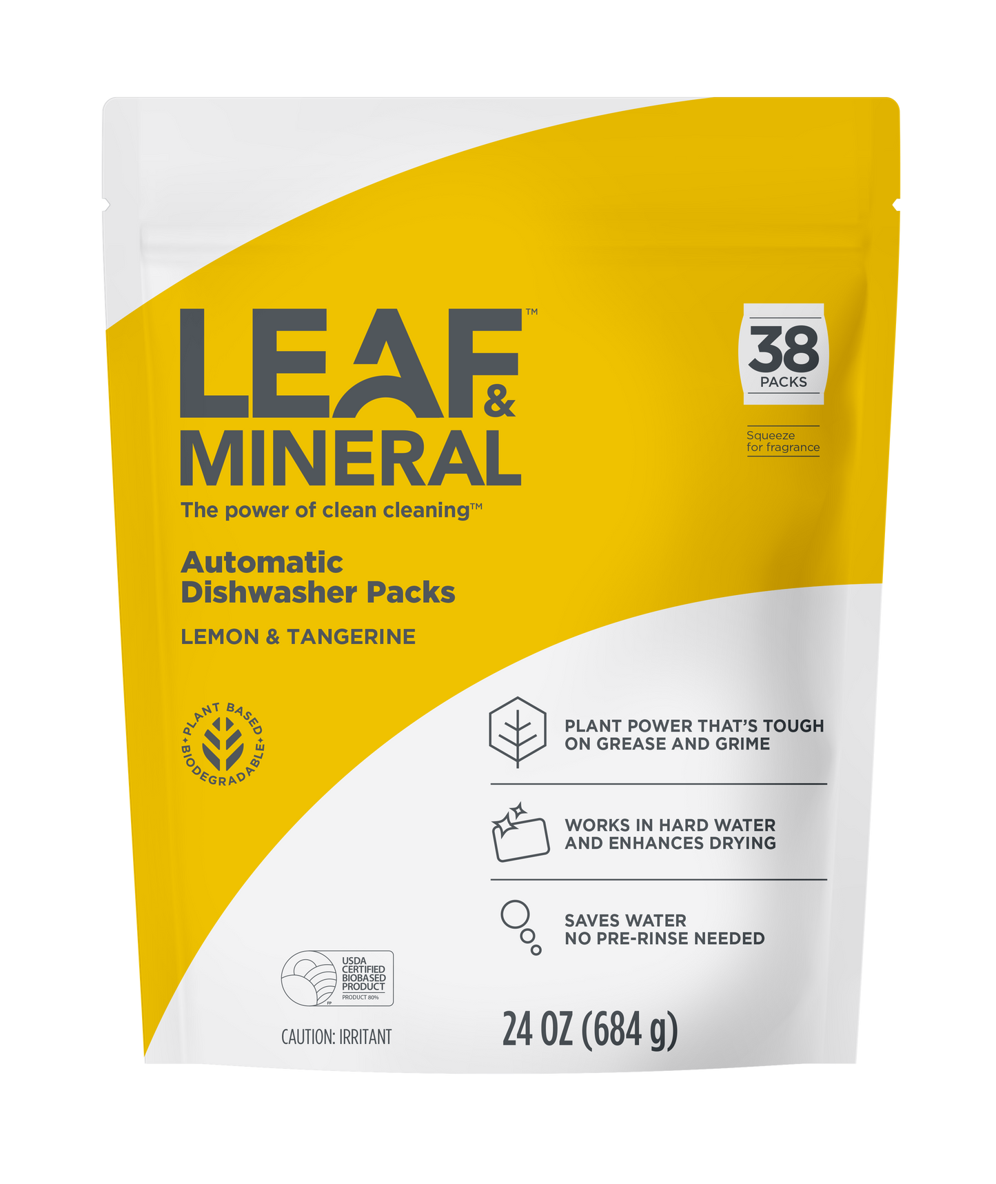 Automatic Dishwasher Packs - Plant Based, Biodegradable - 38 Packs