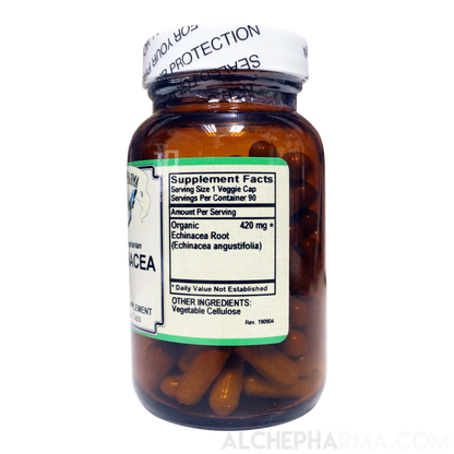 Echinacea 100% Vegetarian Organic Echinacea Angustifolia 420 mg. Vcaps PARVE K-1604-Vitamins & Supplements-AlchePharma