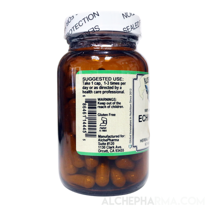 Echinacea 100% Vegetarian Organic Echinacea Angustifolia 420 mg. Vcaps PARVE K-1604-Vitamins & Supplements-AlchePharma