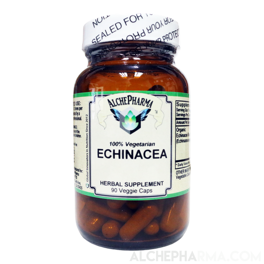 Echinacea 100% Vegetarian Organic Echinacea Angustifolia 420 mg. Vcaps PARVE K-1604-Vitamins & Supplements-AlchePharma