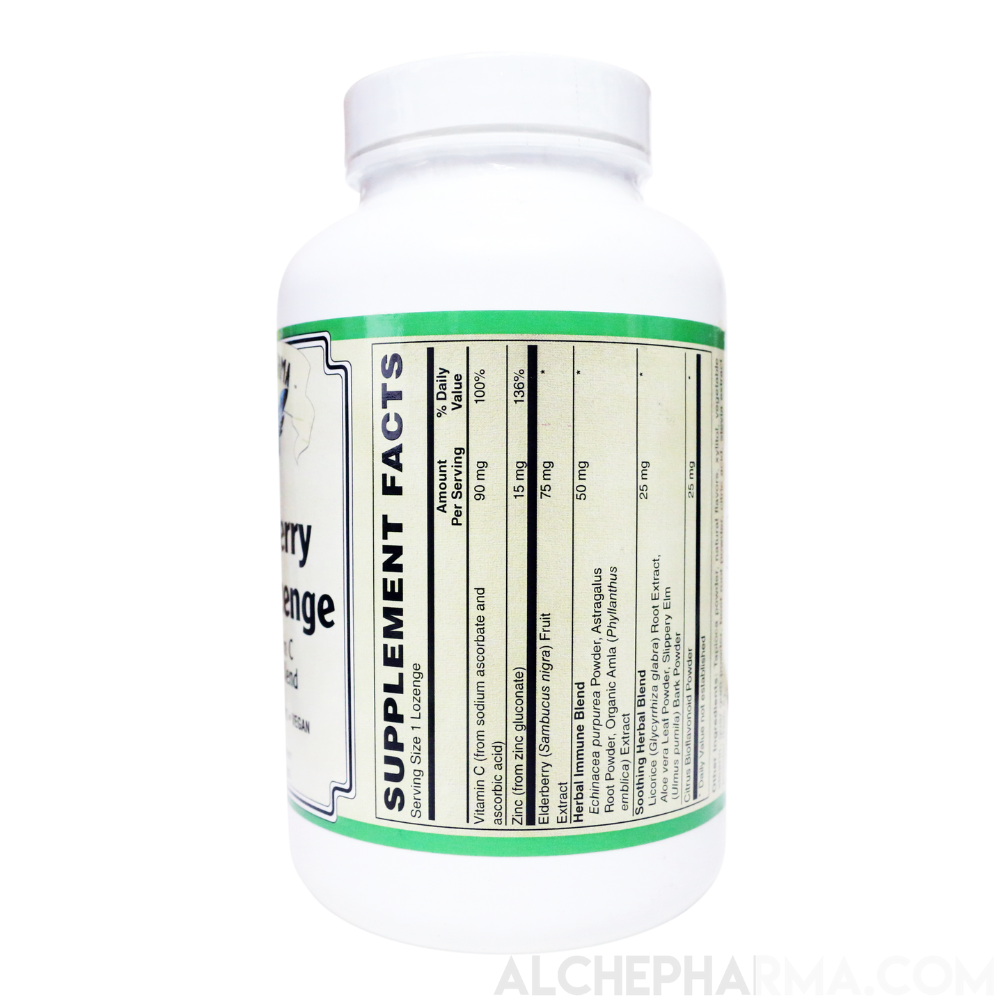 Elderberry Zinc Lozenges w/Licorice, Aloe, Slippery Elm and More-Vitamins & Supplements-AlchePharma