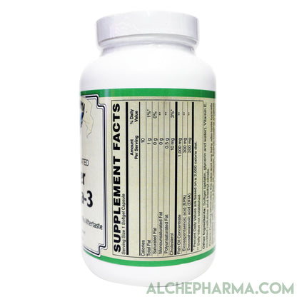 Enteric-Coated Super Omega-3 1000mg, Complies with strict European standards for Purity-Essential Fats-AlchePharma