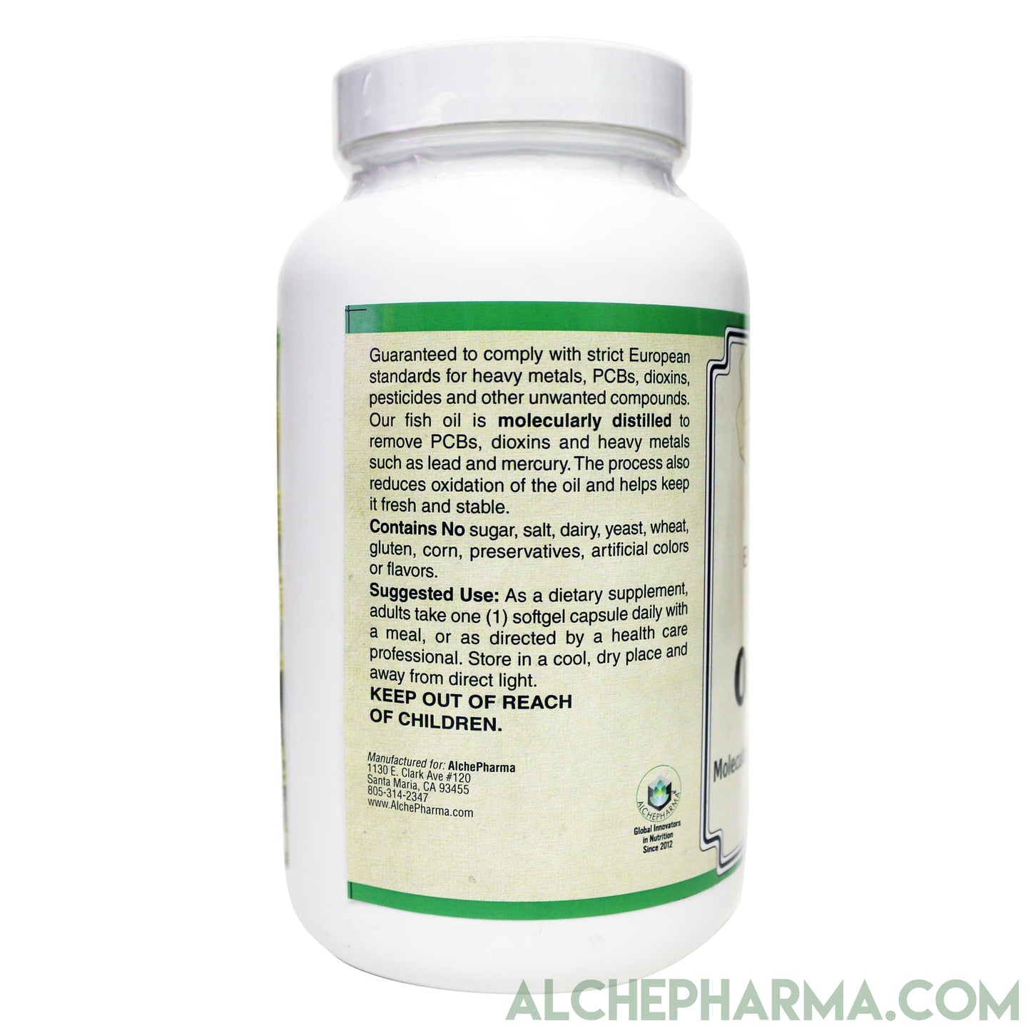 Enteric-Coated Super Omega-3 1000mg, Complies with strict European standards for Purity-Essential Fats-AlchePharma