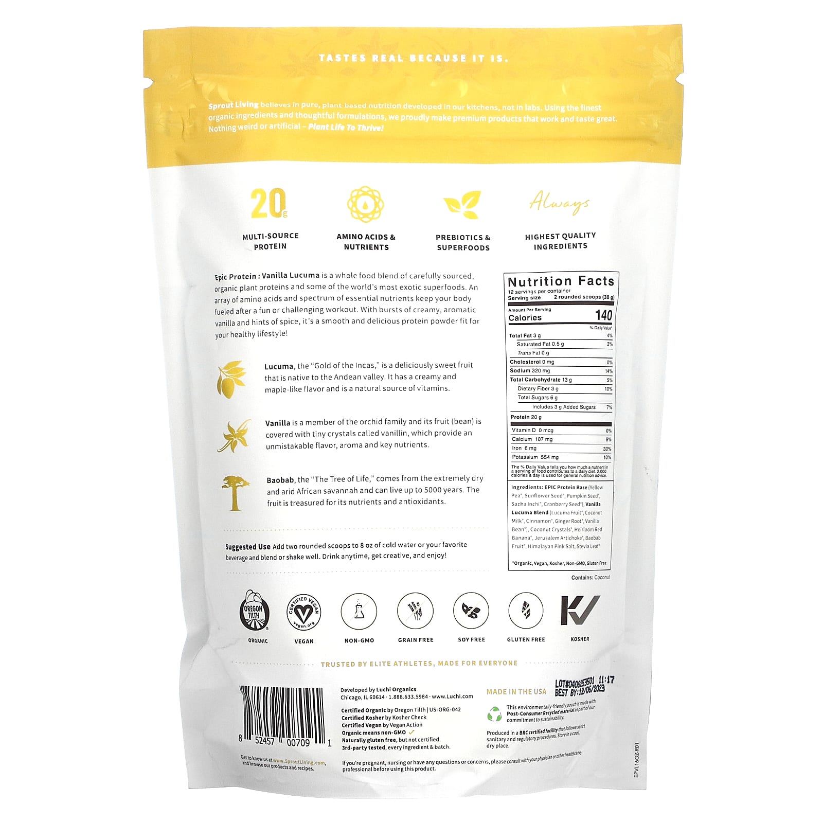 Epic Protein - Plant-Based Protein + Superfoods (3 Flavors)-Protein Powders-AlchePharma