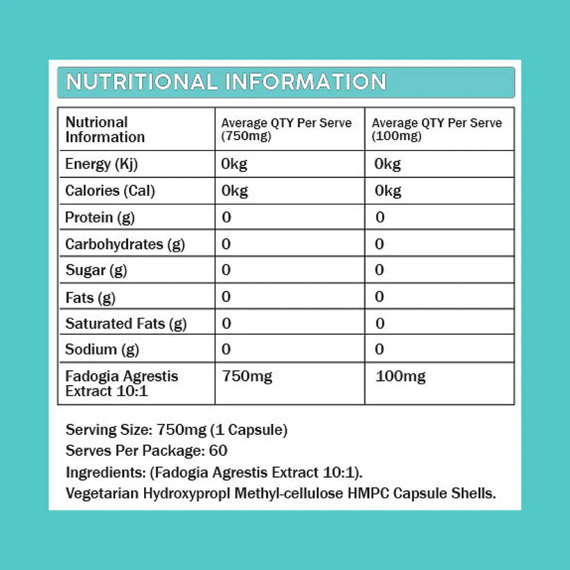 "Fadogia Agrestis 250 mg - 60 Capsules