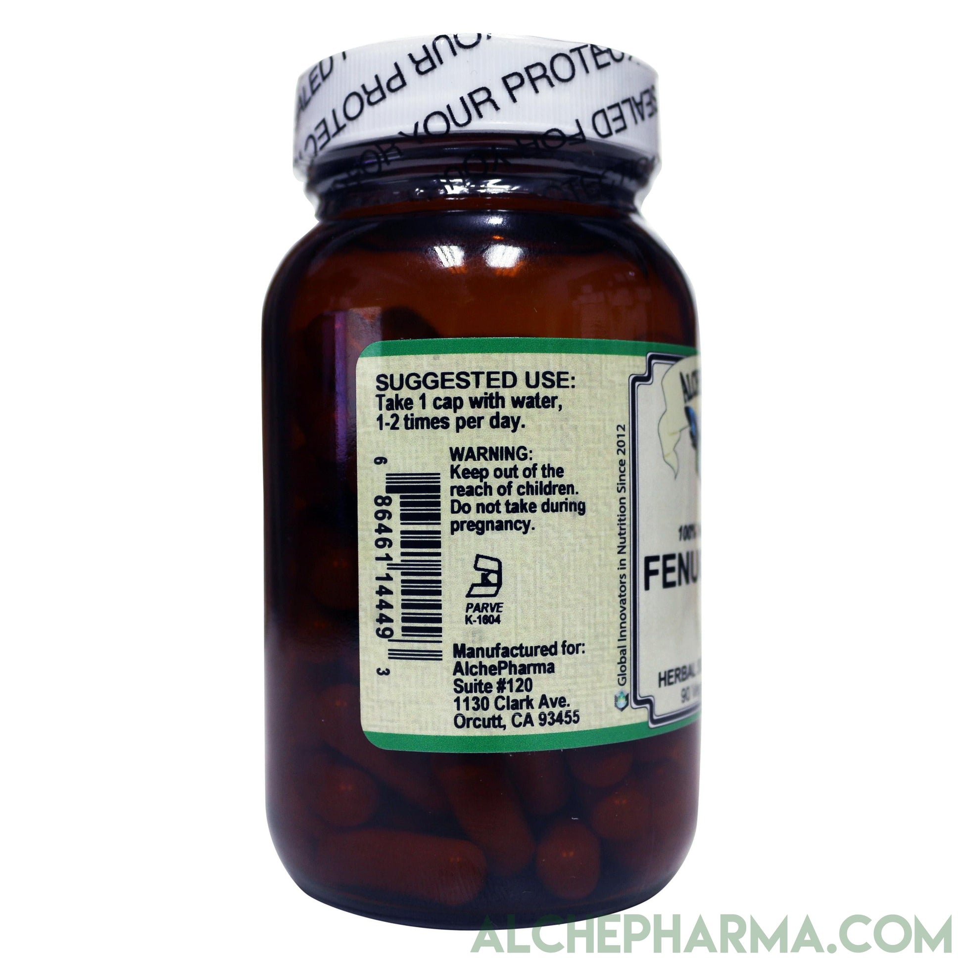 Fenugreek Seed veggie caps USDA Certified Organic 600 mg per cap ( 90 Vcaps )-Herbs-AlchePharma