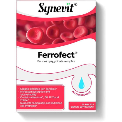 Ferrofect Iron - Ferrous Bysglycinate Complex 30 Tablets-Iron-AlchePharma