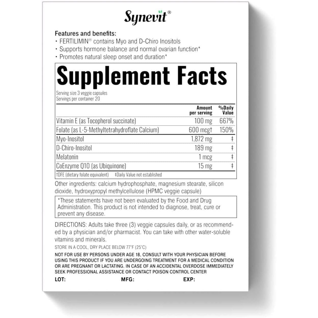 Fertilimin - Inositol Complex For Fertility Support - 60 Tablets-Women's Health-AlchePharma