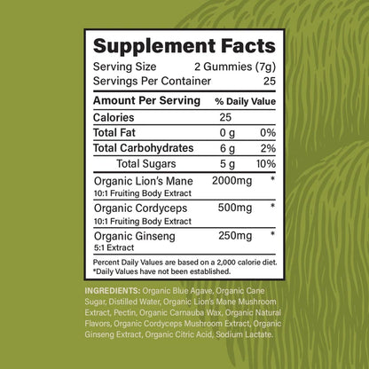 Focus Mushroom Gummy Lemon Lime Lift (30ct jar)