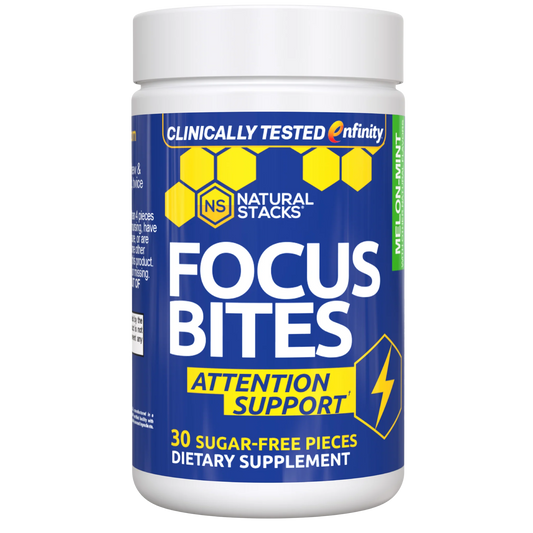 Focus Bites - Fast-Acting, Sugar-Free, Melon-Mint - 30 Pieces