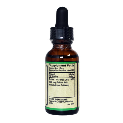 Folate Liquid [ 667 mcg DFE, 400 mcg of Folinic Acid ] 800 Servings-Vitamin-AlchePharma