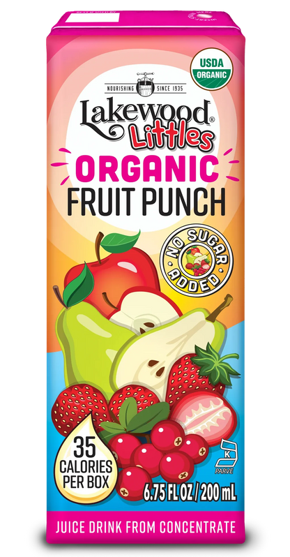 Lakewood Littles Organic Fruit Punch Juice Boxes