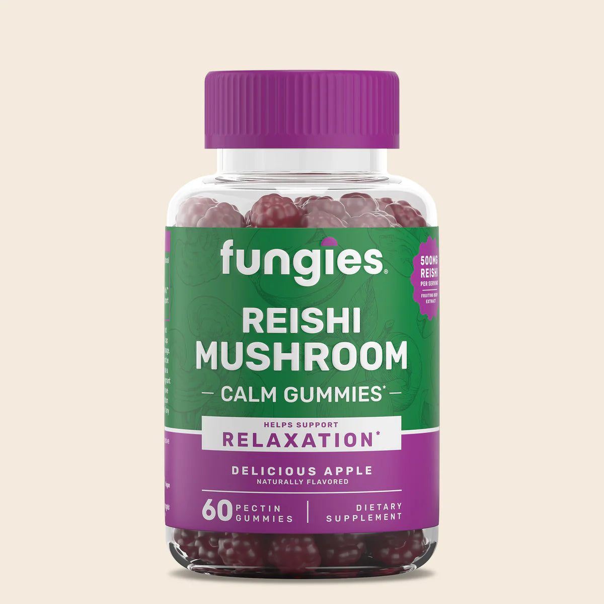 Reishi Mushroom - Apple Flavored - 60 Gummies