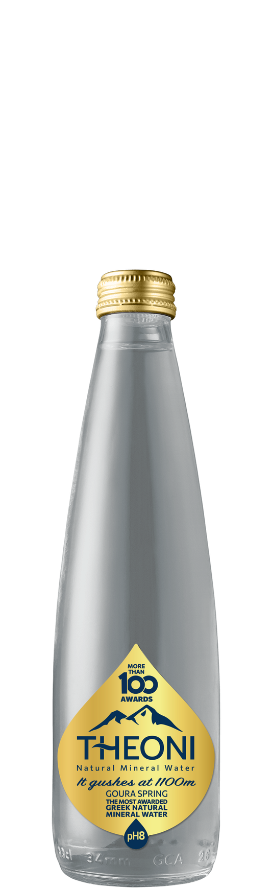 Natural Spring Water - Glass Bottle, Goura Spring, from Greece - 11.2 Fl. Oz./330 mL