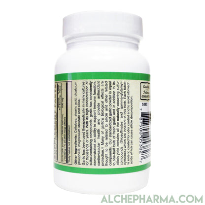 Garlic Premium Enteric Coated High Yield 5000 mcg Allicin w/All The Naturally Occurring Sulfur compounds (thiosulfinates and Gamma-glutamyl-cysteines)-AlchePharma