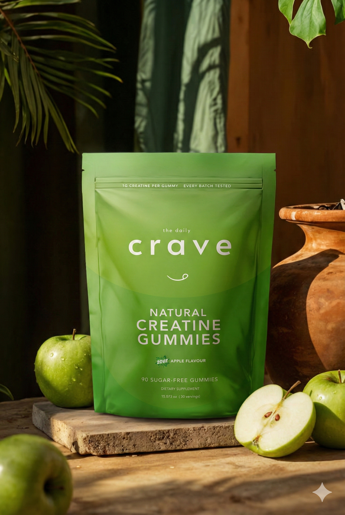 The Daily Crave - Sour Apple Creatine Gummies (1 month supply)