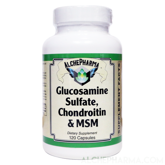 Glucosamine Sulfate, Chondroitin & MSM Capsules ( 4 Cap High Potency Formula )-Vitamins & Supplements-AlchePharma