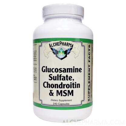 Glucosamine Sulfate, Chondroitin & MSM Capsules ( 4 Cap High Potency Formula )-Vitamins & Supplements-AlchePharma