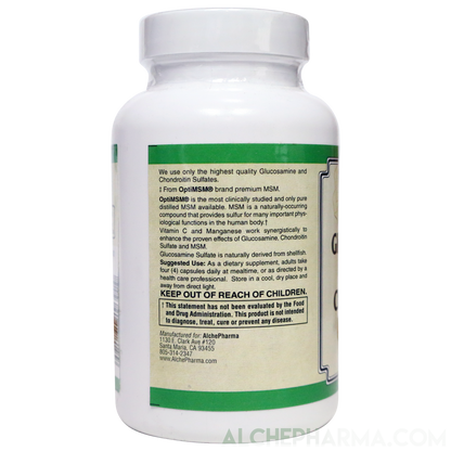 Glucosamine Sulfate, Chondroitin & MSM Capsules ( 4 Cap High Potency Formula )-Vitamins & Supplements-AlchePharma