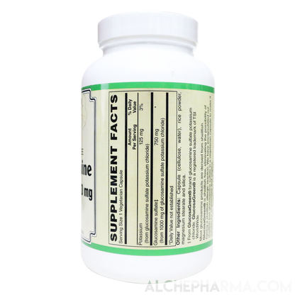 Glucosamine Sulfate ( Vegan - Patented GlucosaGreen Technology ) 750 mg.-Joint Health-AlchePharma