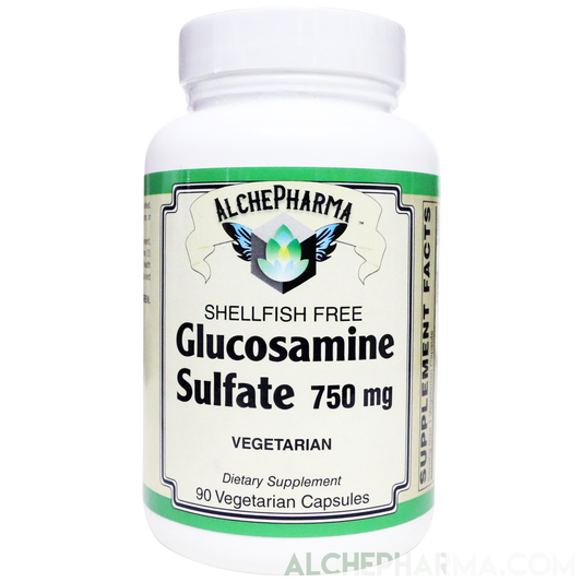 Glucosamine Sulfate ( Vegan - Patented GlucosaGreen Technology ) 750 mg.-Joint Health-AlchePharma