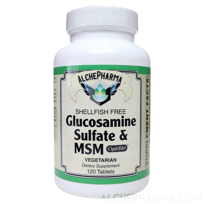 Glucosamine and MSM - Shellfish-Free( Fully Reacted Glucosamine Sulfate ) Vegetarian-Vitamins & Supplements-AlchePharma