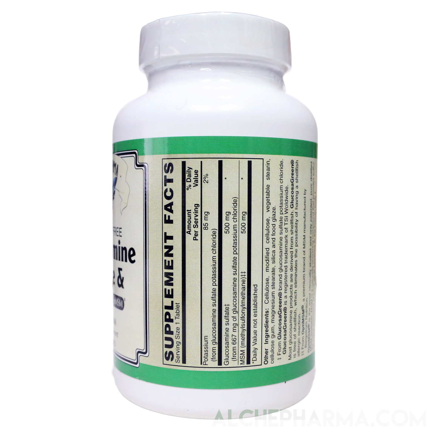 Glucosamine and MSM - Shellfish-Free( Fully Reacted Glucosamine Sulfate ) Vegetarian-Vitamins & Supplements-AlchePharma