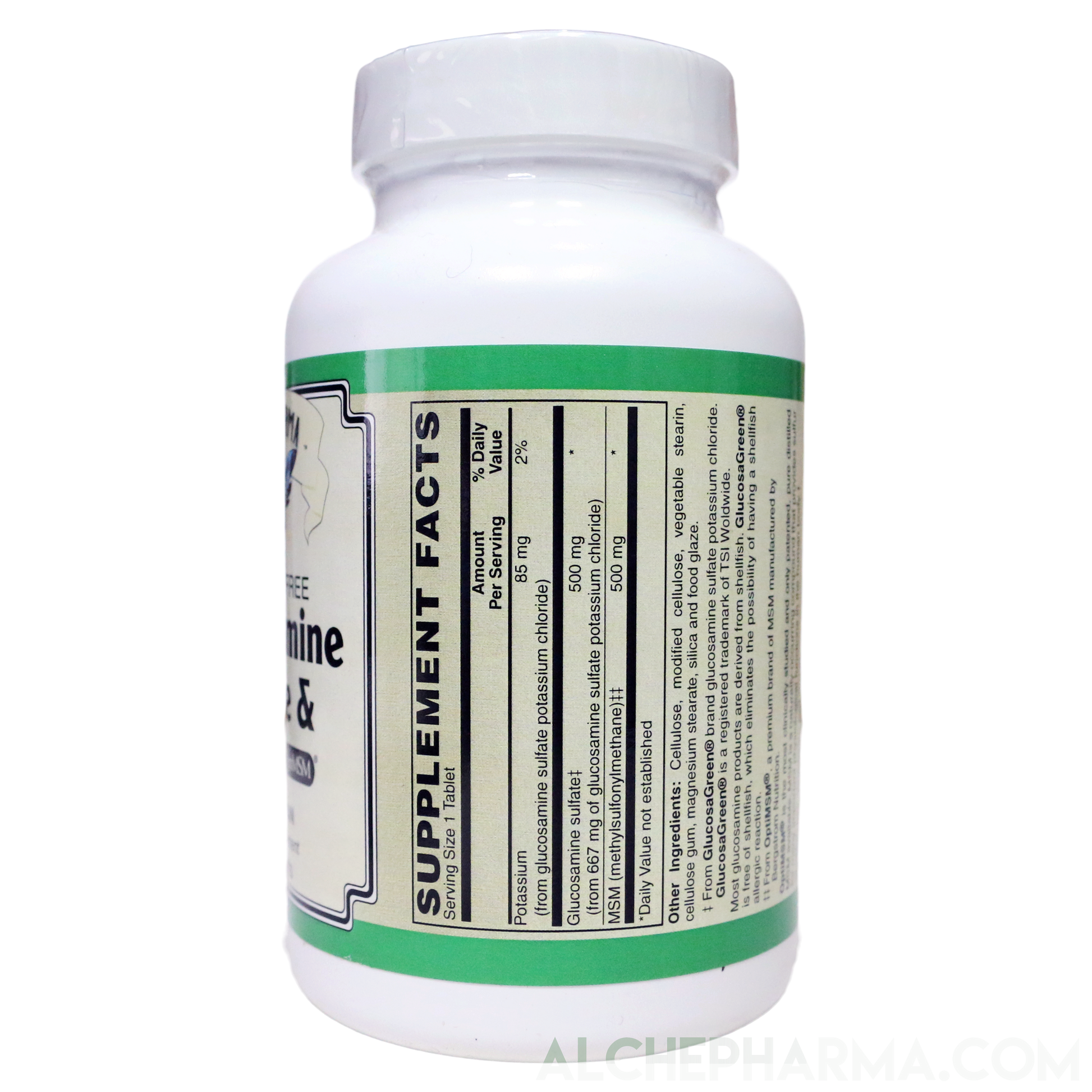 Glucosamine and MSM - Shellfish-Free( Fully Reacted Glucosamine Sulfate ) Vegetarian-Vitamins & Supplements-AlchePharma