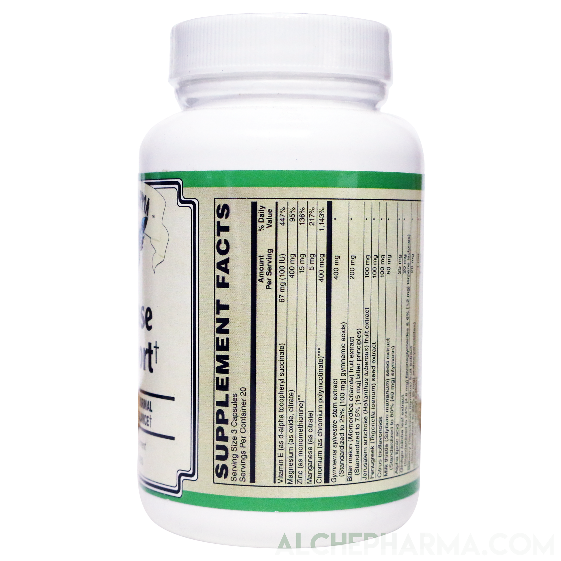 Glucose Support a Lagerstroemia speciosa, Gymnema sylvestre Vitamin Complex-Vitamins & Supplements-AlchePharma