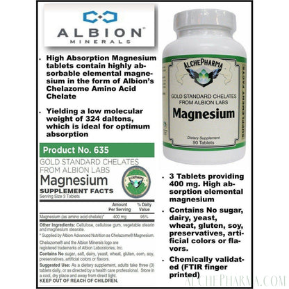 AP Gold Standard Albion Chelazome Magnesium 90 Tablets. - AlchePharma