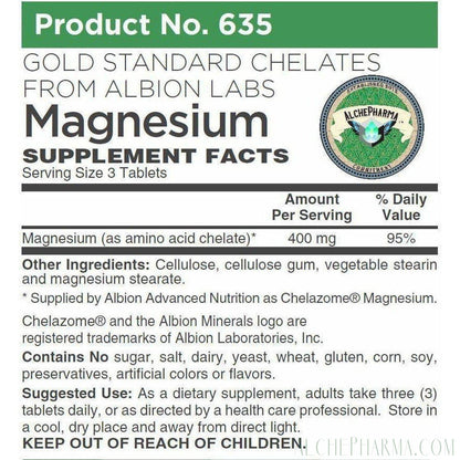 AP Gold Standard Albion Chelazome Magnesium 90 Tablets. - AlchePharma