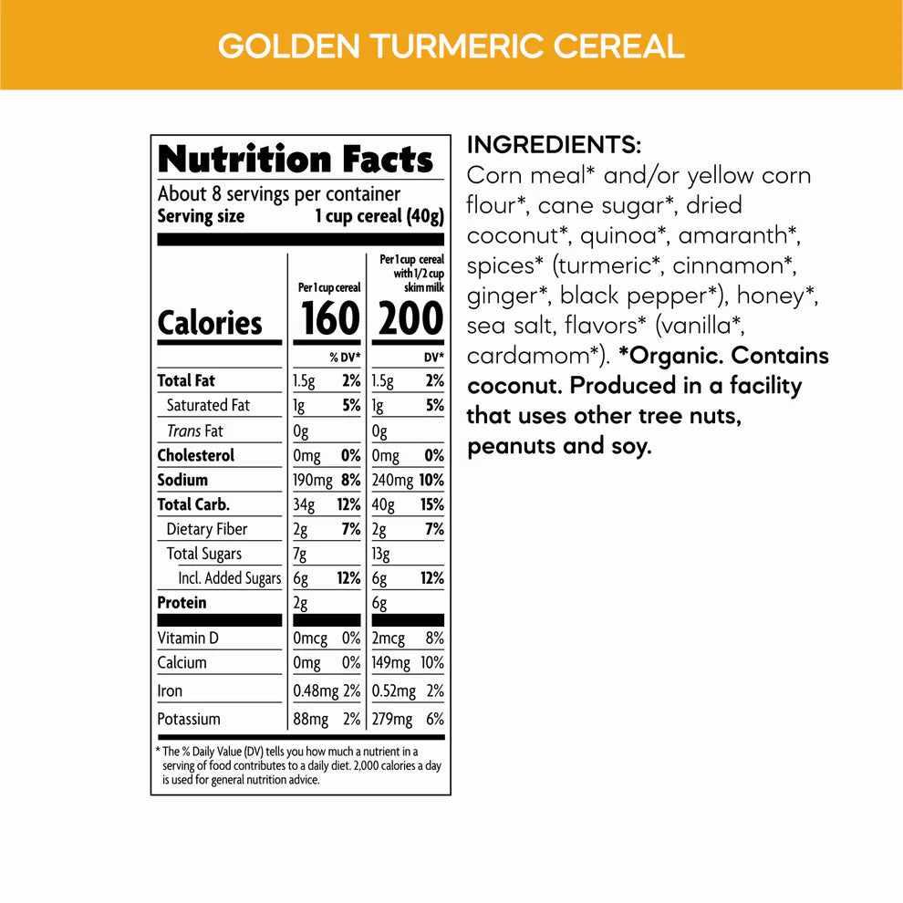 Golden Turmeric Cereal - Gluten Free - 10.6 Oz.