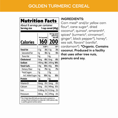 Golden Turmeric Cereal - Gluten Free - 10.6 Oz.