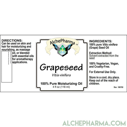 Grape Seed Oil, 100% Pure Vitis Vinifera (External Use Only) - Parve-Moisturizing-AlchePharma