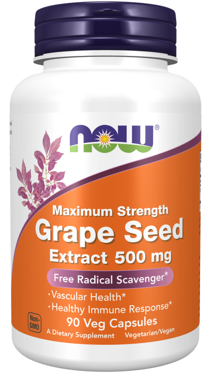 Grape Seed Extract, Maximum Strength 500 mg Veg Capsules